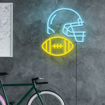 American Football Helmet Neon Sign Ideal for sports enthusiasts and game rooms