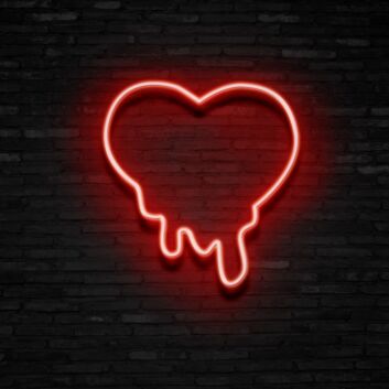 Melting Heart Neon Sign Add a romantic and whimsical vibe