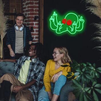 Green Octopus with Red Eyes Neon Sign Kids Room Fun