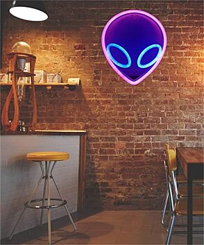 Elevate Your Space: Alien Head LED Neon Sign Perfect for Home Decor, Office Vibes, or Cosmic-Themed Parties.