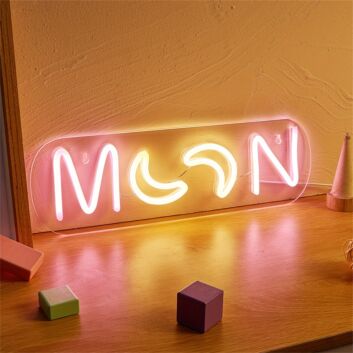 Brighten Up Your Nights: Perfect for Home Decor, Romantic Evenings, and Vibrant Parties with Back Plate LED Neon Moon LED Neon Sign.