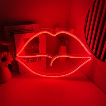 Brighten Up Your Bedroom, Office, or Glam Event with Back Plate Lips LED Neon Light.