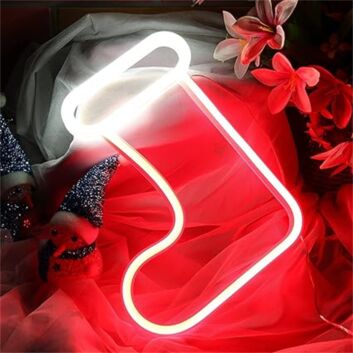 Brighten Your Festive Celebrations: Christmas Stocking LED Neon Sign for Home, Office, and Holiday Parties Decor.