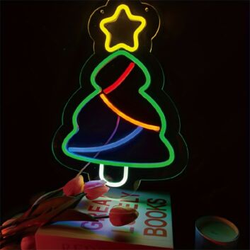 Brighten Your Festivities: Christmas Tree Sign Party Decorations LED Neon Signs for Home, Office, Store, and Holiday Gatherings