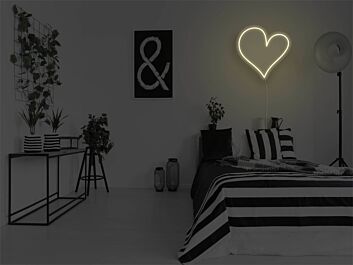Brighten Your Wedding, Bar, and Home Ambiance with the Classic Heart LED Neon Sign.