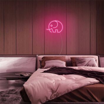 Brighten Up Your Space: Mini Elephant LED Neon Sign Perfect for Home Decor, Bars, and Celebratory Events.