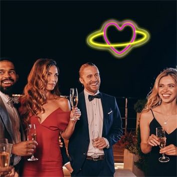 Add a Romantic Glow to Your Bedroom, Wedding, or Valentine's Celebration with Our Heart LED Neon Sign.