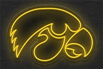 Light Up Your Game Day Celebrations and Sports Bar with the Iowa Hawkeyes Logo LED Neon Sign.