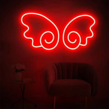 Brighten Your Space: The Kawaii Anime Wings Decoration LED Neon Sign for Home, Office, and Cosplay Events.