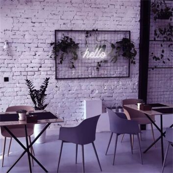 Brighten your spaces, from living room to parties: LED Hello For Home LED Neon Sign.
