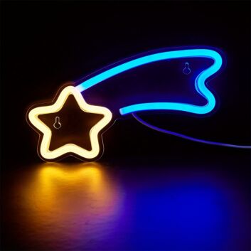 Brighten Up Your Space: Meteor Shape Multicolor LED Neon Sign Perfect for Home Décor, Office Ambiance, Storefronts, Bars, Weddings, and Celebrations.