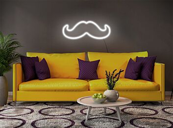 Brighten Up Your Bar, Storefront, or Man Cave with the Quirky Mustache LED Neon Sign.