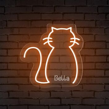 Transform Your Space: Neon Cat and Name Personalized LED Neon Sign for Home Decor, Office Chic, and Vibrant Parties