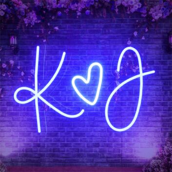 Brighten Your Wedding, Anniversary, or Romantic Home Decor with the Neon Sign For Wedding K Love J LED Neon Sign.