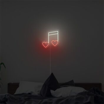 Set the perfect mood for your store, bar, or music-themed wedding with the Note With Heart Musical LED Neon Sign.