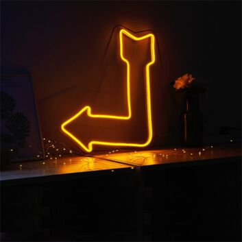 Brighten Up Your Space: Versatile Orange Arrow LED Neon Sign for Home, Office, and Event Decor