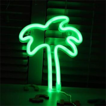 Brighten Up Your Beach-themed Party or Coastal Home Decor with the Palm Tree Shaped LED Neon Night Light Green LED Neon Sign.