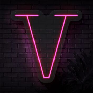 Brighten Your Space: Personalized Initial Letter V LED Neon Sign, Perfect for Weddings, Home Decor, and Office Ambiance.