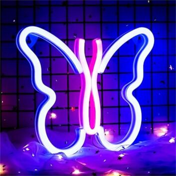 Add a Vibrant Touch to Your Office, Bar, or Wedding Ambience with the Room Decoration Butterfly Sign LED Neon Sign.