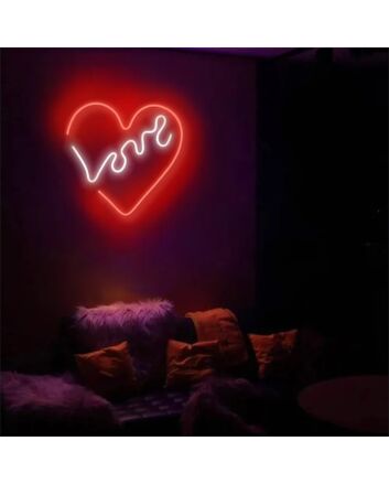 Brighten Up Your Wedding, Bar, or Birthday Bash with The Party Love With Heart LED Neon Sign.