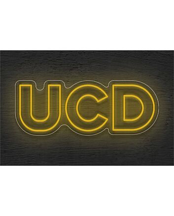 Brighten Up Your Space: Ucd LED Neon Sign for Home Decor, Office Ambiance, and Vibrant Party Settings.