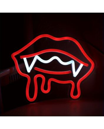 Brighten Up Your Bar, Storefront, or Halloween Bash with the Vampire Lips LED Wall Neon Sign Light.