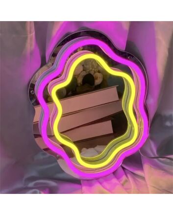 Brighten up Your Space: Wave Mirror LED Neon Sign Perfect for Office, Bar, and Trendy Home Decor.