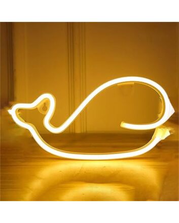Brighten Your Space: Whale LED Neon Sign for Home Decor, Office Ambiance, and Bar Settings.