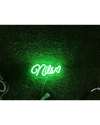 Brighten Your Special Moments - Custom Nils Wit Heart LED Neon Sign Perfect for Weddings, Engagements, and Romantic Home Decor.