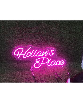 Brighten Up Your Space: Hollans Place Custom LED Neon Sign for Home, Office, Weddings, and Parties.
