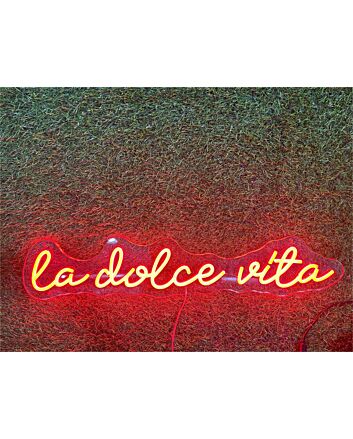 Brighten Your Special Moments - La Dolce Vita Custom LED Neon Sign for Weddings, Parties, and Home Ambiance.