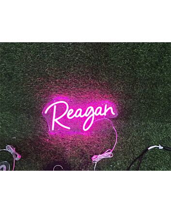 Brighten Your Space: Name Custom Reagan LED Neon Sign for Weddings, Bars, and Home Decor.