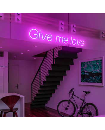 "Give Me Love" Radiant Neon Glow Your Space with Affection