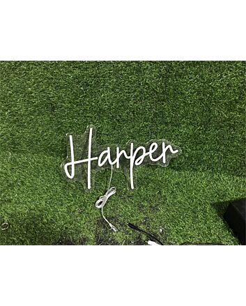 Brighten Up Your Special Occasions: Personalize Custom Harper With Heart LED Neon Sign for Weddings, Parties, and Romantic Home Decor.