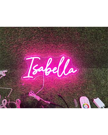 Transform Your Space: Personalize Custom Isabella LED Neon Sign for Stylish Home Decor, Vibrant Office Spaces, and Memorable Events.