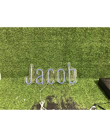 Elevate your wedding, bar ambiance, or office space with the Personalize Custom Jacob LED Neon Sign.