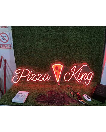 Brighten Your Business, Bar, or Home Hangout with the Pizza King UV Custom LED Neon Sign - Perfect for Parties, Weddings, and Storefronts.