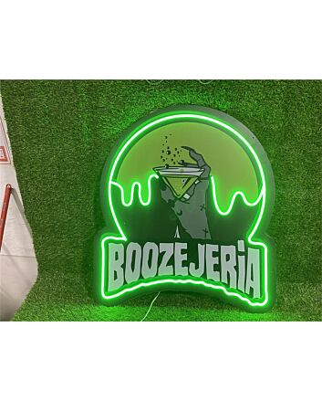 Light Up Your Nights: From Chic Home Bars to Vibrant Parties with the Uv Custom Bar Sign Boozejeria LED Neon Sign.