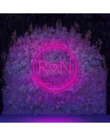 Customize Initials In Circle Neon Sign