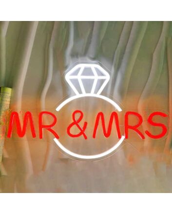 Mr &amp; Mrs Diamonds Neon Sign