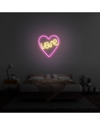 Love With Heart Neon Sign