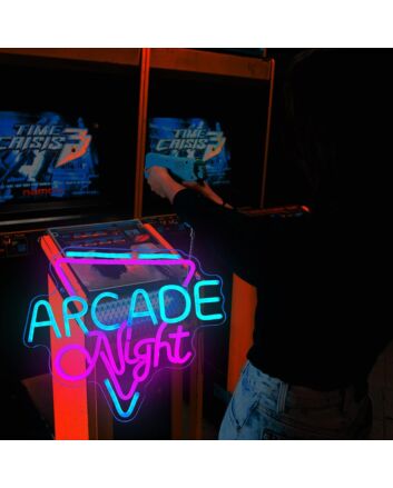Brighten Up Your Gaming Space and Parties - Arcade Night Room Neon Sign for Home Decor, Office Lounges, and Bars