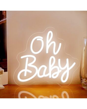 Brighten Up Your Nursery, Baby Shower, or Gender Reveal Party with the Changeable Color Oh Baby Neon Sign For Kids Or Mom.