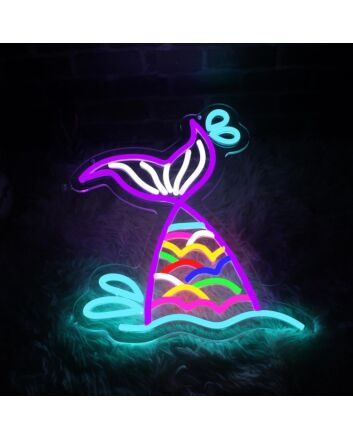 Brighten Your Space: The Colorful And Gorgeous Mermaid Tail Neon Sign for Home Decor, Bars, and Festive Celebrations.