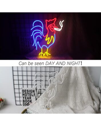 Brighten Up Your Kitchen or Bar: Dive into Ambiance with the Colorful Rooster Neon Sign