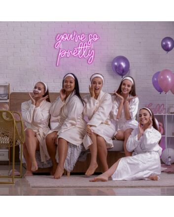 Brighten Up Your Bar, Office, or Bedroom with the Playful Glow of the Deep Pink "You're So Petty" Neon Sign.