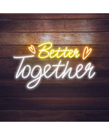 Brighten up Weddings and Celebrations: Better Together Words Hearts Neon Sign for Romantic Ambiance