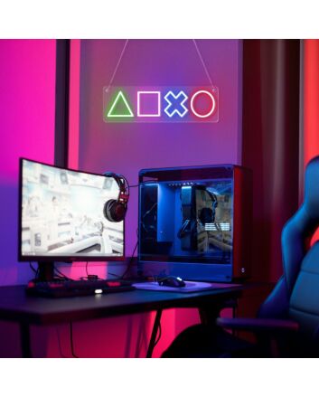 Elevate Your Gaming Room, Man Cave, or Party Ambience with the Controller Buttons Neon Sign For Gamers.