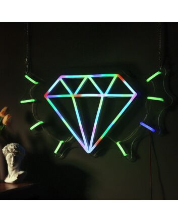 Brighten Up Your Space: Diamond Magic Led Neon Sign for Room, Perfect for Office, Bar, Weddings, and Celebratory Events.
