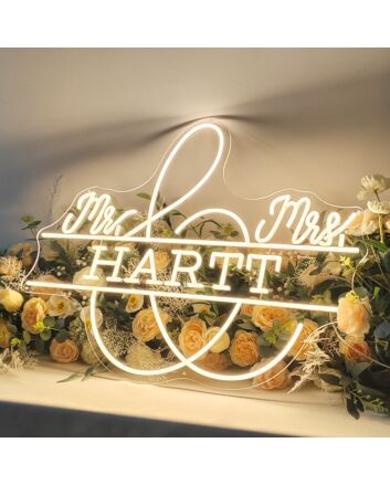 Enhance Your Wedding, Anniversary with the Customize  Mr Mrs Personalized Neon Name Sign